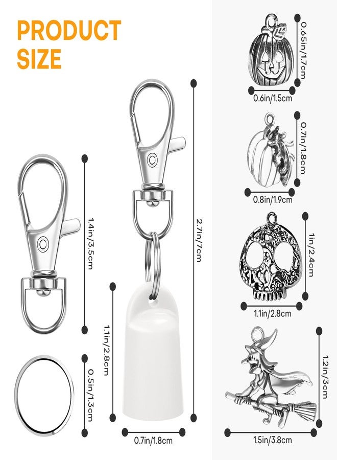 Rolitwils Halloween Edition 4 Pcs Keychain Holder for Aquaphor Lip Repair - Polypropylene Cap Accessory - Fit Lip Balm Keychain with Halloween Charms - Image 2